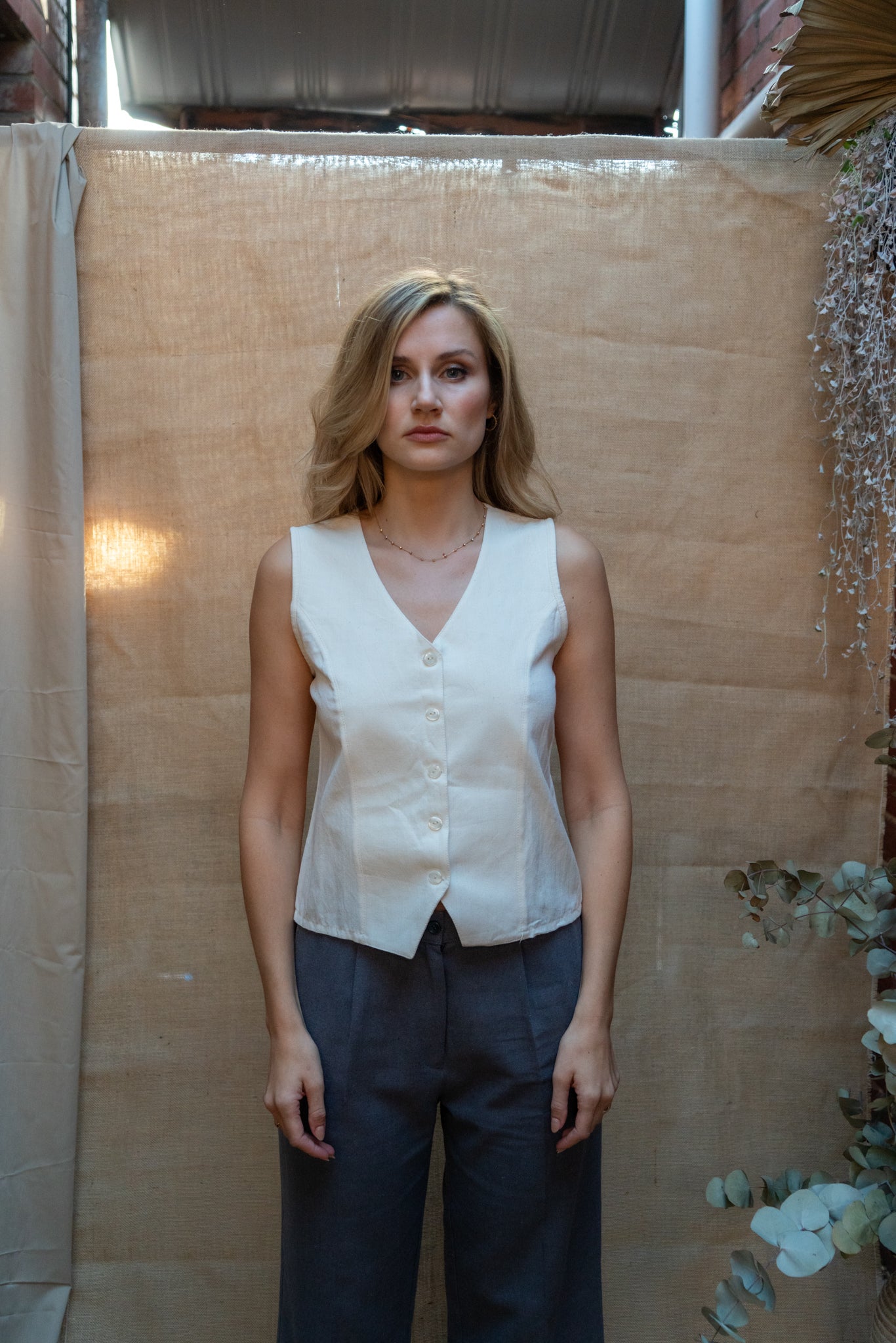 Coastal Organic Loomed Cotton Waistcoat